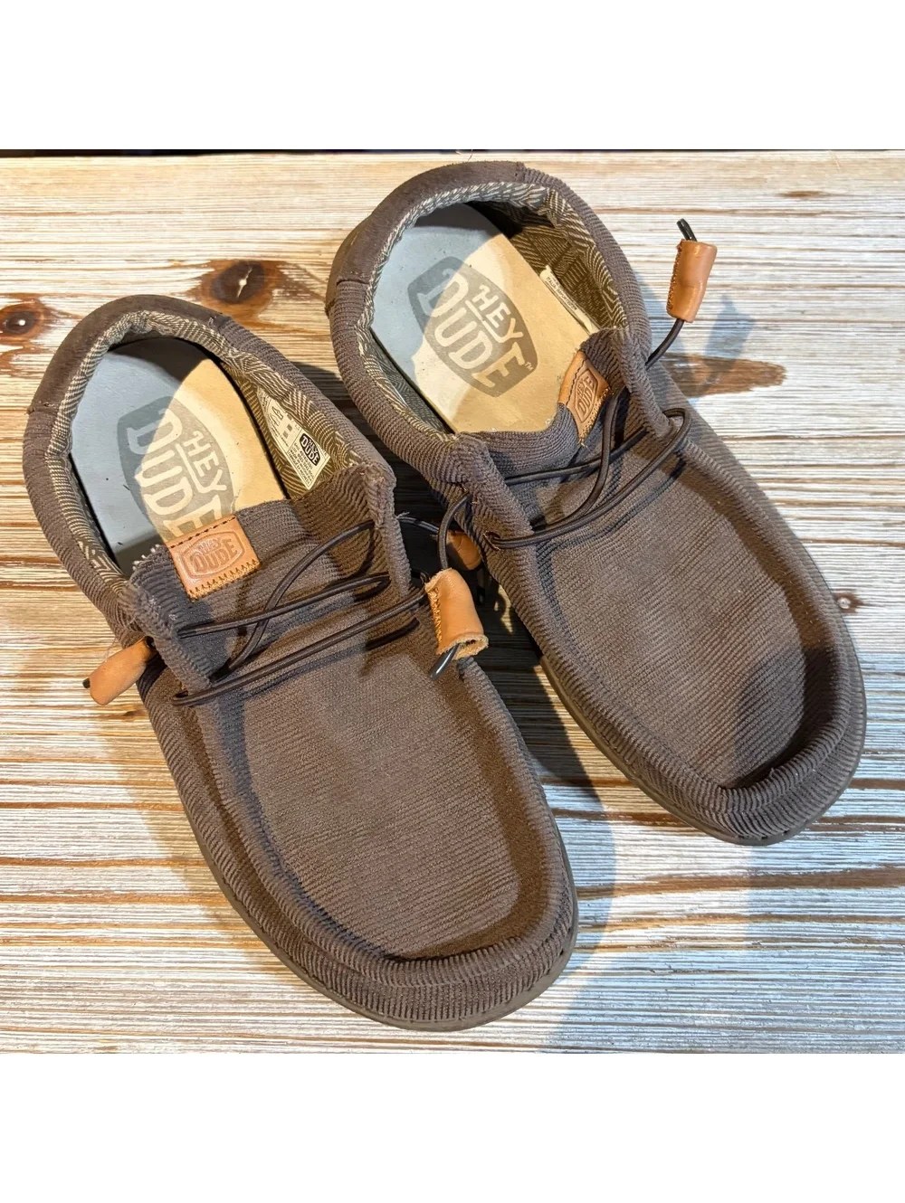 Hey Dude Wally Corduroy  Chocolate Brown Casual Shoes Men's Size 8